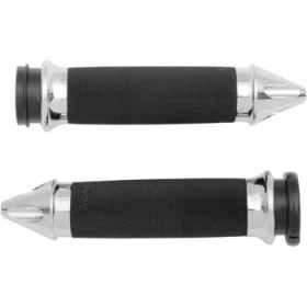 AVON GRIPS - CUSTOM - SPIKE END - TBW - CHROME # CC-85-CH-SPK-FL