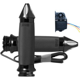 AVON GRIPS - HEATED - CUSTOM CONTOUR - SPIKE - CABLE - BLACK # CC-86-AN-SPK-HT