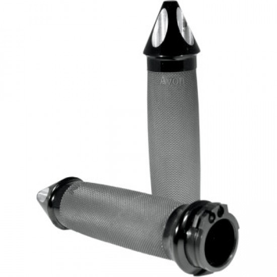 AVON GRIPS - CUSTOM - SPIKE END - BLACK # CC-86-ANO-SPIKE AVON GRIPS - CUSTOM - SPIKE END - BLACK # CC-86-ANO-SPIKE