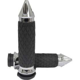 AVON DIAMOND CONTOUR GRIPS - SPIKE - CHROME # DIA-60-CH-SPIKE