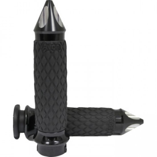 AVON GRIPS DIAMOND CONTOUR GRIPS - SPIKE - BLACK - TBW # DIA-65-AN-FL-SP