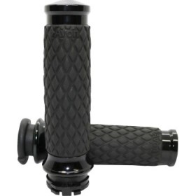 AVON DIAMOND CONTOUR GRIPS - BLACK - TBW # DIA-65-ANO-FLY
