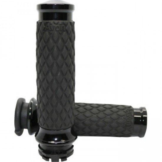 AVON DIAMOND CONTOUR GRIPS - BLACK - TBW # DIA-65-ANO-FLY