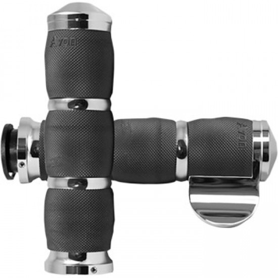 AVON GRIPS 3-RING AIR CUSHIONED GRIPS - INDIAN - THROTTLE BOSS - CHROME # IN-TO-AIR-90C-B