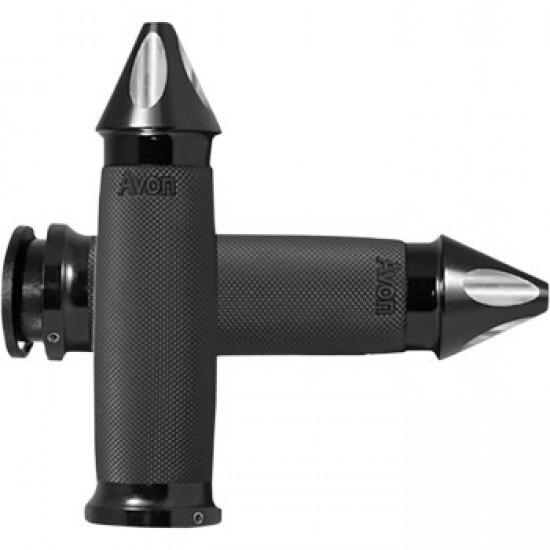AVON CUSTOM CONTOUR GRIPS - SPIKE - INDIAN - BLACK # IN-TO-CC-86-ASP