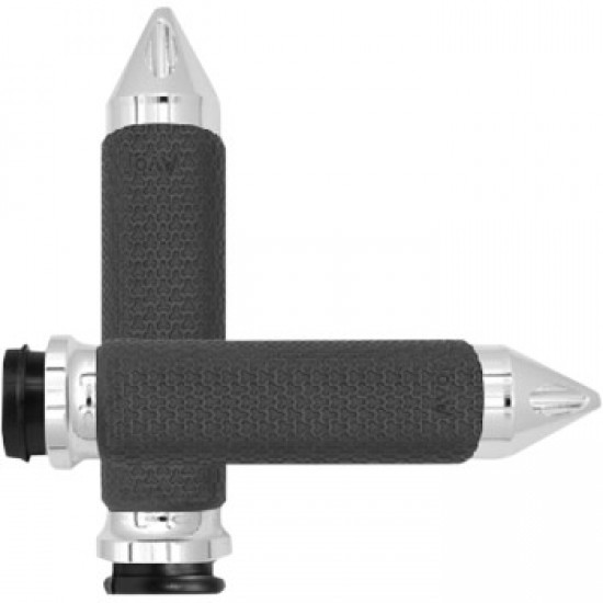 AVON GRIPS - MEMORY FOAM - SMALL - SPIKE - TBW - CHROME # MF-63-CH-FLY-SP AVON GRIPS - MEMORY FOAM - SMALL - SPIKE - TBW - CHROME # MF-63-CH-FLY-SP