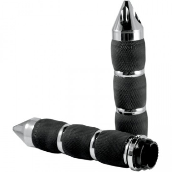 AVON GRIPS - SPIKE AIR - CUSHIONED - TOURING - CHROME # MT-AIR-90-CH-SP AVON GRIPS - SPIKE AIR - CUSHIONED - TOURING - CHROME # MT-AIR-90-CH-SP