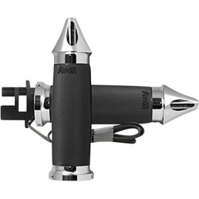 AVON GRIPS - HEATED - CUSTOM CONTOUR - SPIKE - INDIAN - CHROME # MT-IN-CC-85-S-H