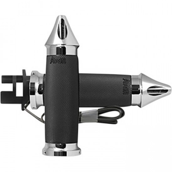 AVON GRIPS - HEATED - CUSTOM CONTOUR - SPIKE - INDIAN - CHROME # MT-IN-CC-85-S-H