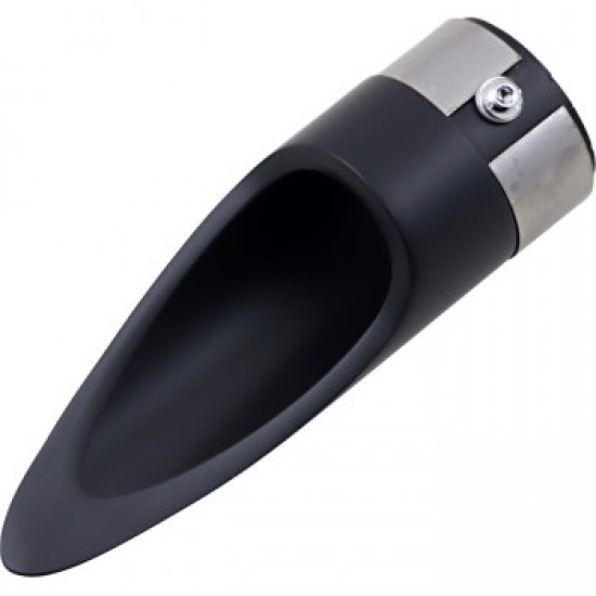 BARON FAMILY JEWEL EXHAUST TIP - BLACK - SCALLOPED # BA-1100-01B