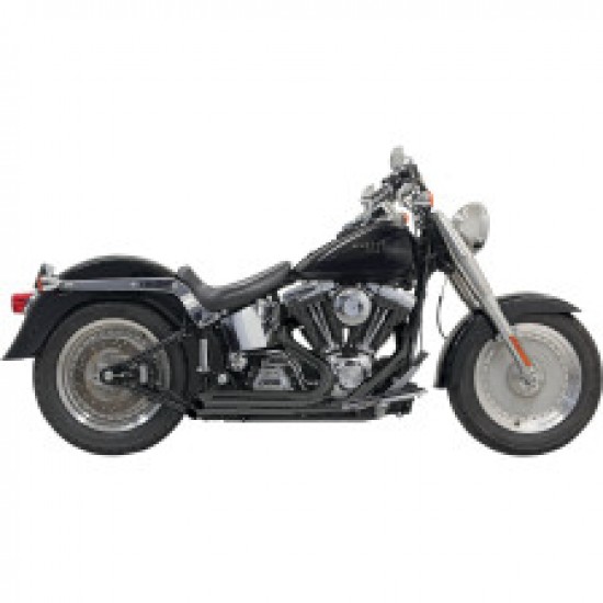 BASSANI PRO STREET EXHAUST-BLACK-TURN OUT-86-17 SOFTAIL # 