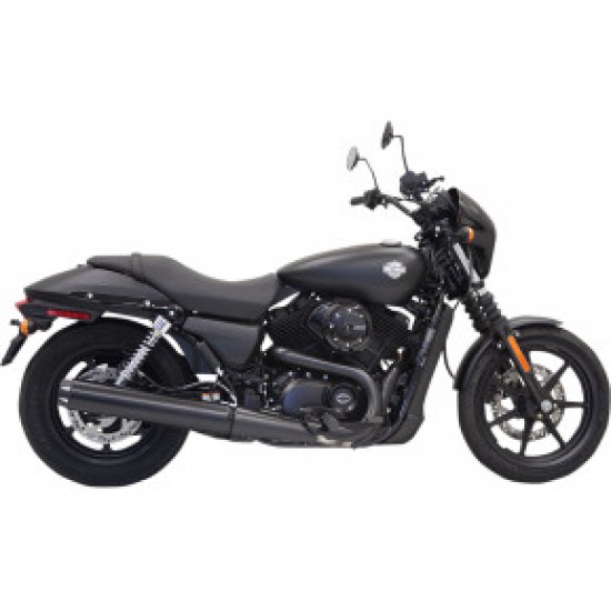 BASSANI 4 BLACK MUFFLER-STRAIGHT/LONG-XG500/750 # 1587LRB