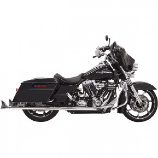 BASSANI FISHTAIL MUFFLERS-CHROME-W/ BAFFLE-36-95-16 TOURING # 1F27E36