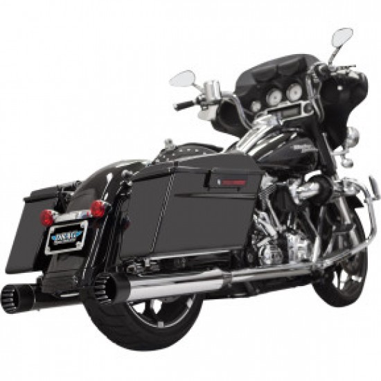 BASSANI DNT STRAIGHT CAN MUFFLERS FOR 95-16 FL-CHROME/BLACK # 1F7DNT5 
