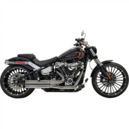 BASSANI PRO STREET EXHAUST-CHROME-18 SOFTAIL # 1S34D