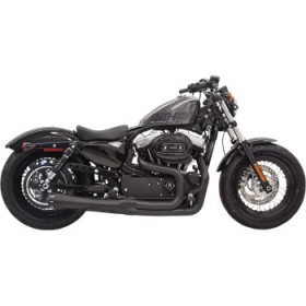 BASSANI MEGA POWER EXHAUST-BLACK-SHORT-14-21 XL WITH MID/FORWARD CONTROLS # 1X32RB