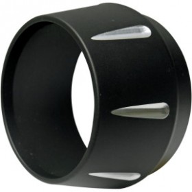 BASSANI END CAP-BLACK-FLUTED-SHORT MEGAPHONE # BESMR 