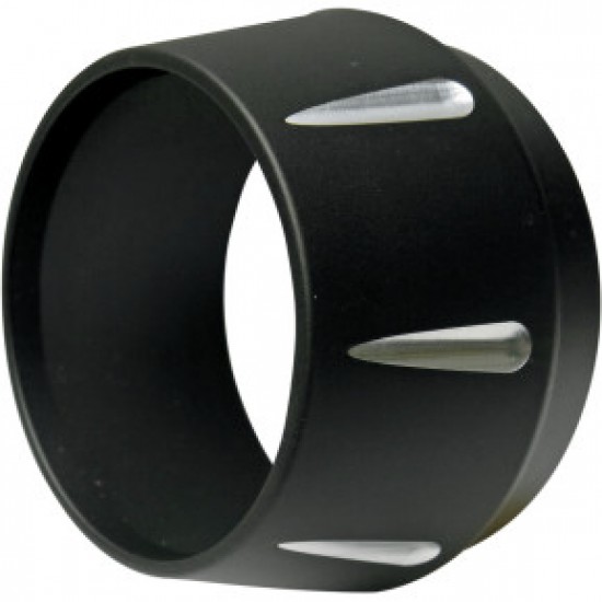 BASSANI END CAP-BLACK-FLUTED-SHORT MEGAPHONE # BESMR 