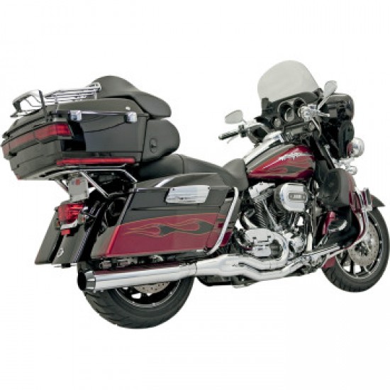 BASSANI B4 2:1 EXHAUST-CHROME-STRAIGHT CAN # FLH-757