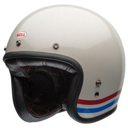 Bell Custom 500 Dlx Stripes White Open Face Helmet