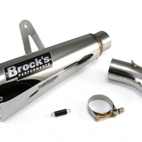 BROCKS SINGLE ALIEN HEAD SLIP-ON SYSTEM (POLISHED) FOR KAWASAKI H2 SX / SE / SE+ (2018-2021) PART # 366856