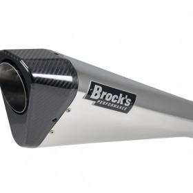 BROCKS 15" PENTA-CARBON REPLACEMENT MUFFLER (POLISHED) FOR KAWASAKI ZX-14R (2012-2024) AND GSX-R1000 (2017-2024) PART # 382760