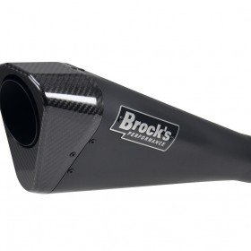 BROCKS 15" PENTA-CARBON REPLACEMENT MUFFLER (BLACK) FOR KAWASAKI ZX-14R (2012-2024) AND GSX-R1000 (2017-2024) PART # 382773