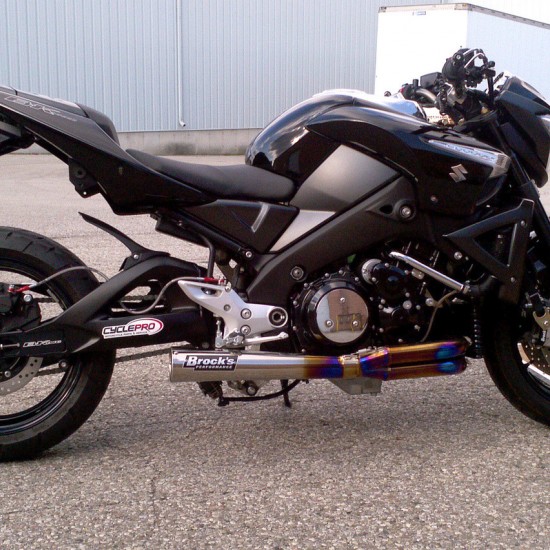 BROCKS TIWINDER POLISHED FULL SYSTEM W/ 18" MUFFLER RACE BAFFLE FOR SUZUKI B-KING (2008-2011) PART # 394603 BROCKS TIWINDER POLISHED FULL SYSTEM W/ 18" MUFFLER RACE BAFFLE FOR SUZUKI B-KING (2008-2011) PART # 394603