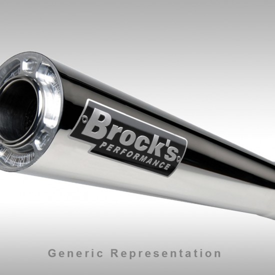 BROCKS SHORTMEG FULL SYSTEM POLISHED 14" MUFFLER FOR BMW S1000RR (2010-2014) PART # 395422