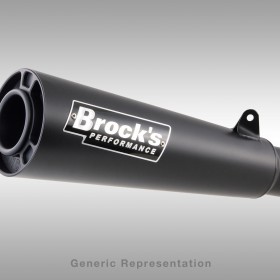 BROCKS SHORTMEG 2 FULL SYSTEM BLACK 14" MUFFLER FOR SUZUKI B-KING (2008-2011) PART # 398035 