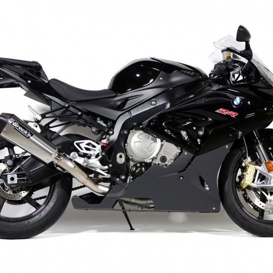 BROCKS CT SINGLE FULL SYSTEM W/ 16" QUIETKORE MUFFLER FOR BMW S1000RR (2015-2019) AND S1000R (2017-2020) PART # 398386