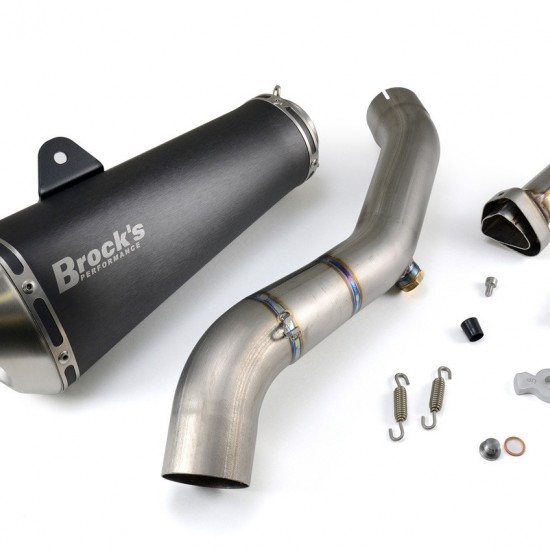 BROCKS PREDATOR SLIP-ON (3/4 SYSTEM) W/ ELECTRO-BLACK STAINLESS MUFFLER FOR KAWASAKI ZX-10R (2016-2020) PART # 570764