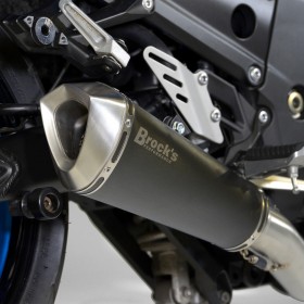 BROCKS REPLACEMENT MUFFLER PREDATOR ELECTRO-BLACK FOR KAWASAKI ZX-14R (12-24) PART # 570984