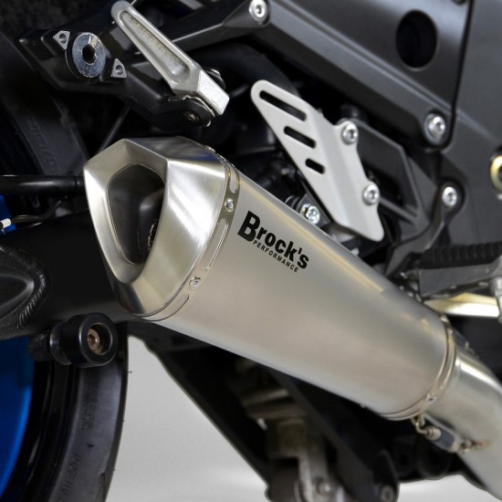 BROCKS PREDATOR FULL SYSTEM - STAINLESS FRONT SECTION W/ TITANIUM MUFFLER FOR KAWASAKI ZX-14R (2012-2024) PART # 571049 BROCKS PREDATOR FULL SYSTEM - STAINLESS FRONT SECTION W/ TITANIUM MUFFLER FOR KAWASAKI ZX-14R (2012-2024) PART # 571049