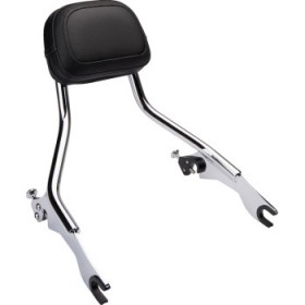 COBRA DETACHABLE BACKREST - CHROME - SHORT - FLH/FLT # 602-2200