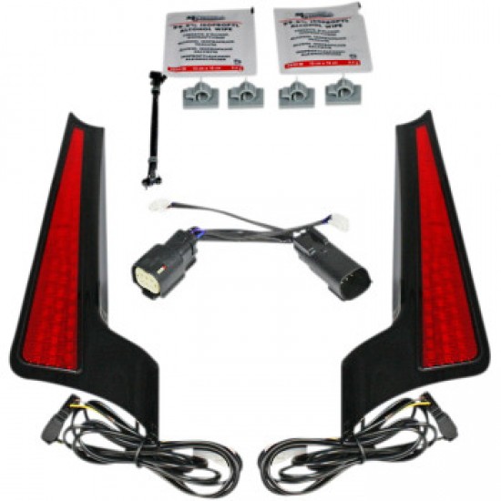 CUSTOM DYNAMICS FASCIA LED LIGHT PANELS BLACK/RED # CD-FASCIA-BCMRB