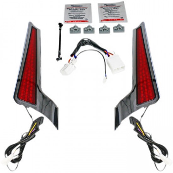 CUSTOM DYNAMICS FASCIA LED LIGHT PANELS CHROME/RED # CD-FASCIA-HD-RC