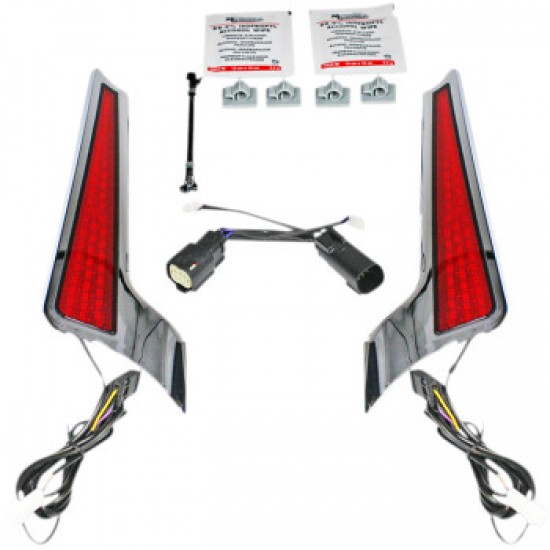 CUSTOM DYNAMICS FASCIA LED LIGHT PANELS CHROME/RED # CD-FASCIA-SS6RC