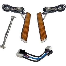 CUSTOM DYNAMICS LED FORK LIGHT AMBER CHROME # CD-FORK-HD-AC