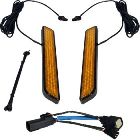 CUSTOM DYNAMICS LED FORK LIGHT AMBER BLACK # CD-FORK-SS6-AB