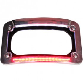 CUSTOM DYNAMICS DUAL-LED LICENSE PLACE FRAME INDIAN CHROME # CD-LP-IND-C