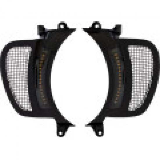 CUSTOM DYNAMICS LED VENT INSERT AMBER/WHITE BLACK W/ BLACK MESH # CD-RG-V-AW2-BB