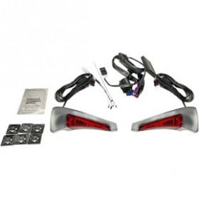 CUSTOM DYNAMICS SEQUENTIAL TOUR PAK SEAT BACK REST LED LIGHTS CHROME/RED FLH # CD-TPBR-14-RC