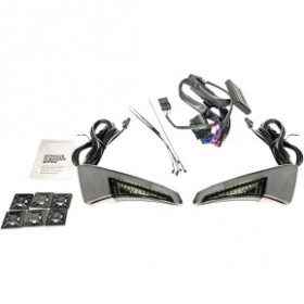 CUSTOM DYNAMICS SEQUENTIAL TOUR PAK SEAT BACK REST LED LIGHTS CHROME/SMOKE FLH # CD-TPBR-14-SC