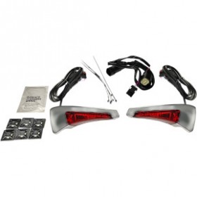 CUSTOM DYNAMICS SEQUENTIAL TOUR PAK SEAT BACK REST LED LIGHTS CHROME/RED CVO # CD-TPBR-14BCMRC