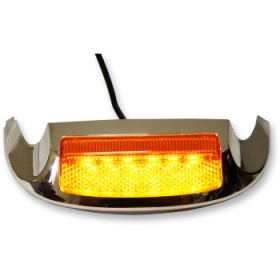 CUSTOM DYNAMICS LED FRONT FENDER TIP AMBER LED/AMBER LENS CHROME # GEN-FT-AA