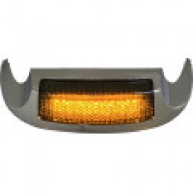 CUSTOM DYNAMICS LED FRONT FENDER TIP AMBER LED/SMOKE LENS CHROME # GEN-FT-AS