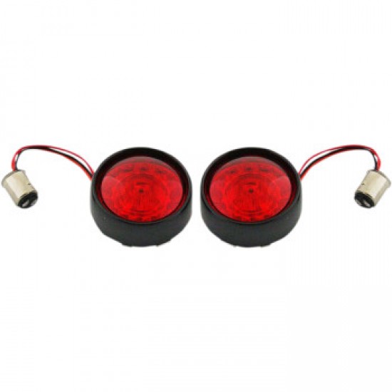 CUSTOM DYNAMICS BULLET TURN SIGNAL 1157 GLOSS BLACK RED LENS # PB-BB-RR-1157BR