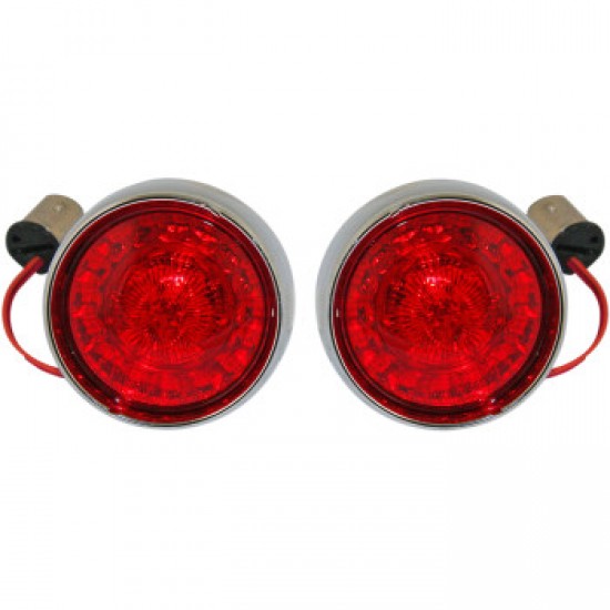 CUSTOM DYNAMICS BULLET TURN SIGNAL 1157 CHROME RED LENS # PB-BB-RR-1157CR