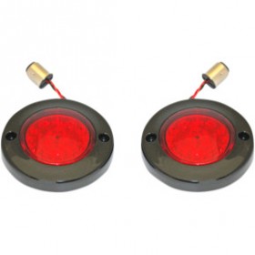 CUSTOM DYNAMICS LED FLAT TURN SIGNALS 1156 BLACK RED LENS # PB-FB-R-1156BR